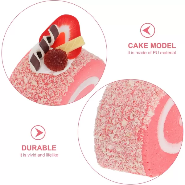 imageToyvian 2pcs Artificial PU Simulation Cake Fake Swiss Roll Dessert Swiss Roll Simulation Food