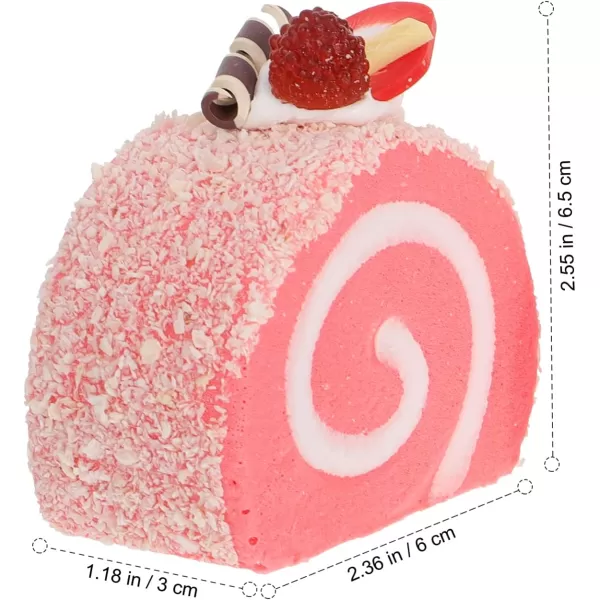 imageToyvian 2pcs Artificial PU Simulation Cake Fake Swiss Roll Dessert Swiss Roll Simulation Food