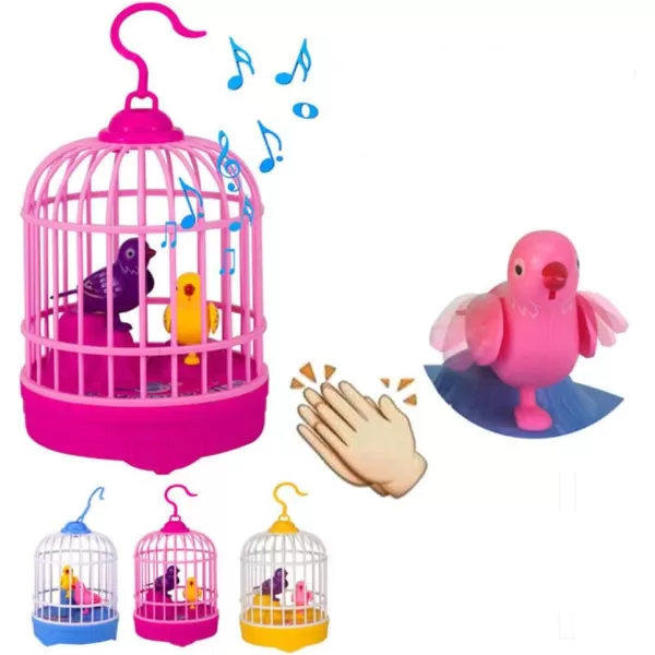 imageToyvian Childrens Toys Chirping Bird in Cage Voice Activated Induction Birds Bird Cage Toy Fluttering Birds Toys Gifts Educational Toy for Kids Children Without Battery Kids Musical ToysPicture 1