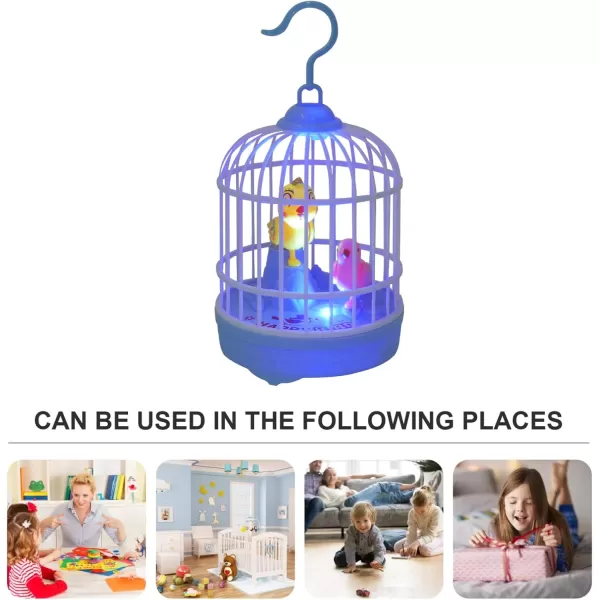 imageToyvian Childrens Toys Chirping Bird in Cage Voice Activated Induction Birds Bird Cage Toy Fluttering Birds Toys Gifts Educational Toy for Kids Children Without Battery Kids Musical ToysPicture 3