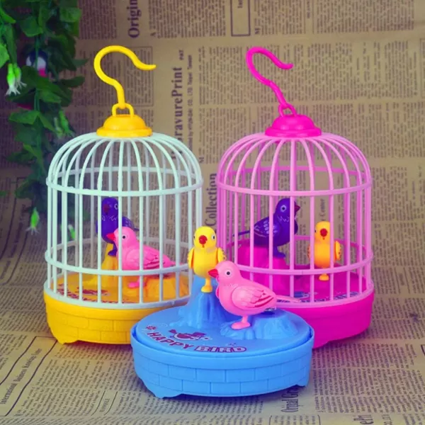 imageToyvian Childrens Toys Chirping Bird in Cage Voice Activated Induction Birds Bird Cage Toy Fluttering Birds Toys Gifts Educational Toy for Kids Children Without Battery Kids Musical ToysPicture 1