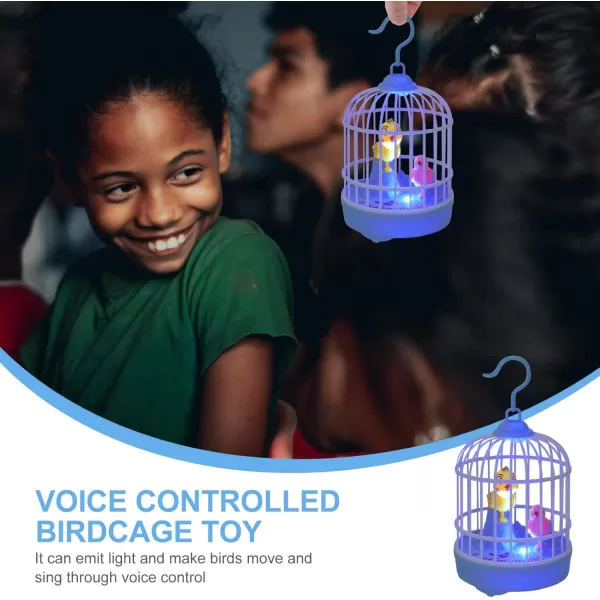 imageToyvian Childrens Toys Chirping Bird in Cage Voice Activated Induction Birds Bird Cage Toy Fluttering Birds Toys Gifts Educational Toy for Kids Children Without Battery Kids Musical ToysPicture 3