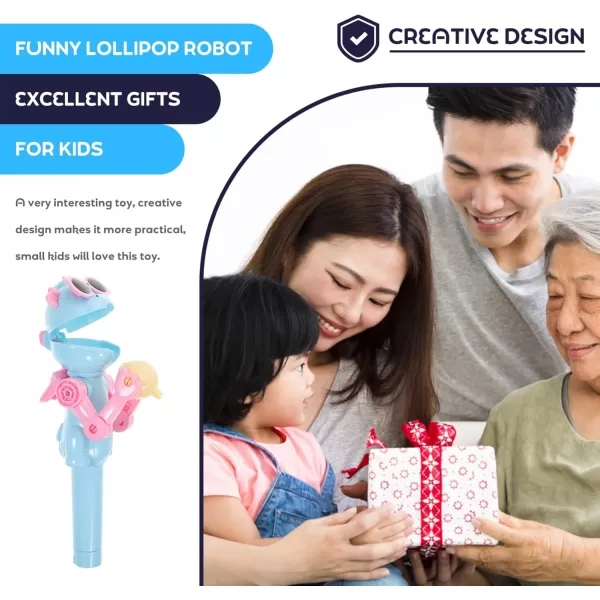 imageToyvian Lollipop Robot Holder Kids Lollipop Candy Box Cartoon Robot Lollipop Holder Popup Lollipop Holder Lollipop Robot Toys Lollipop Robot Toys Novelty Lollipop Holder Blue