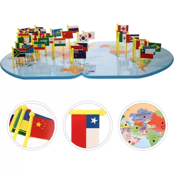 imageToyvian Puzzles Toddler Toy 1 Set of World Map Puzzle Toys Flags of The World Toys Geographic Cognitive Toys Toys Preschool Toys Montessori