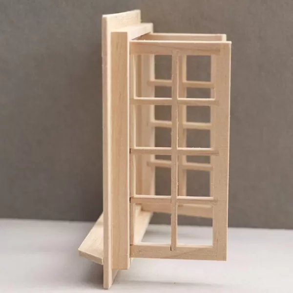 imageWooden Window for Dollhouse Miniature Window Frame Mini Furniture Doll House 112 Dollhouse Wooden Doors Miniature Furniture Doll Craft Window Frame Model Decoration