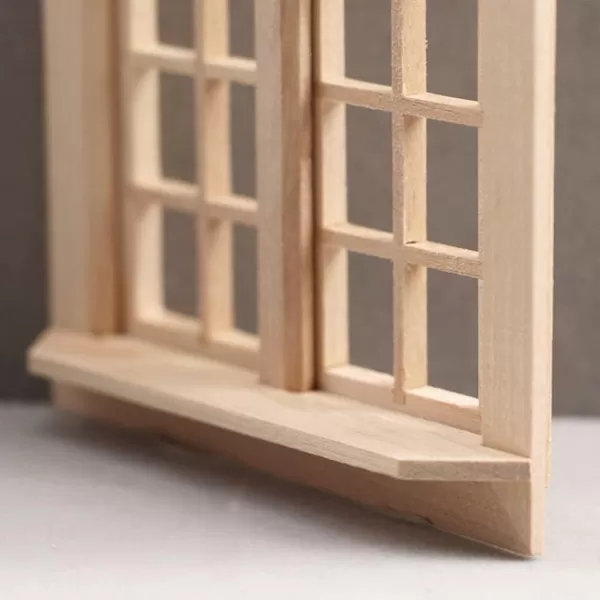 imageWooden Window for Dollhouse Miniature Window Frame Mini Furniture Doll House 112 Dollhouse Wooden Doors Miniature Furniture Doll Craft Window Frame Model Decoration