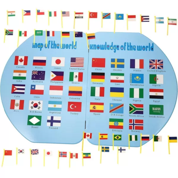 imageToyvian Puzzles Toddler Toy 1 Set of World Map Puzzle Toys Flags of The World Toys Geographic Cognitive Toys Toys Preschool Toys Montessori