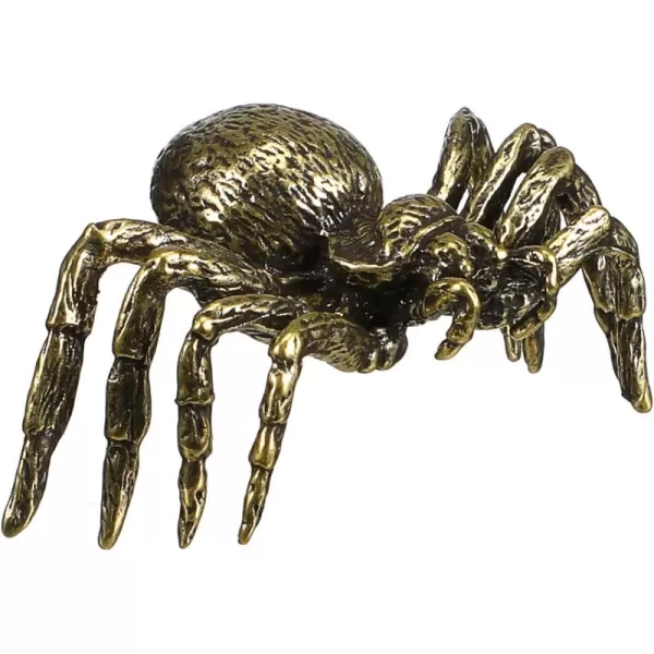 imageToyvian Vintage Decor Brass Snail 1Pc Brass Spider Statue Figurines Animal Sculptures Chinese Home Feng Shui Decor Statue Wealth Sculpture Stuffed Spider Brass Decor