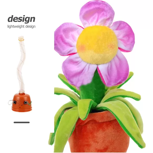 imageDIY Repeating Recording Talking Cactus Sunflower Sing and Dance Toy  Electronic Light up Cactus  Baby Talking Cactus Writhing Flower Light up Toy First Birthday for Boys