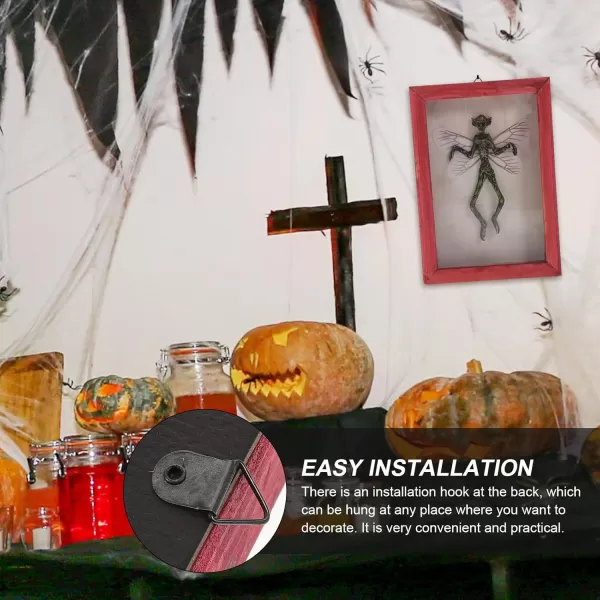 imageDecoration Creepy Skeleton Prop Halloween Horror Portrait Haunted Wall Decoration Creepy Specimen Decor Adorable Specimen Decor Creepy Skeleton Ghost Wood Vampire
