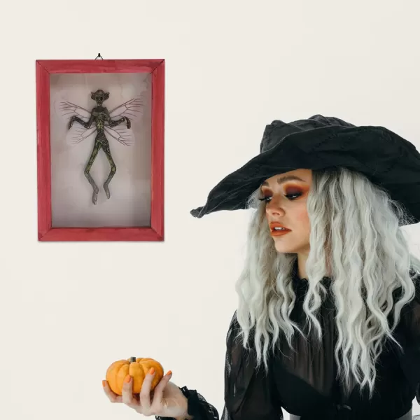 imageDecoration Creepy Skeleton Prop Halloween Horror Portrait Haunted Wall Decoration Creepy Specimen Decor Adorable Specimen Decor Creepy Skeleton Ghost Wood Vampire