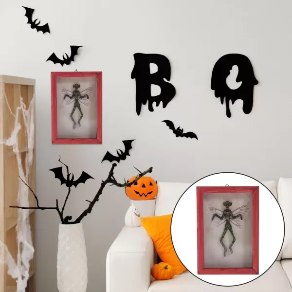 imageDecoration Creepy Skeleton Prop Halloween Horror Portrait Haunted Wall Decoration Creepy Specimen Decor Adorable Specimen Decor Creepy Skeleton Ghost Wood Vampire