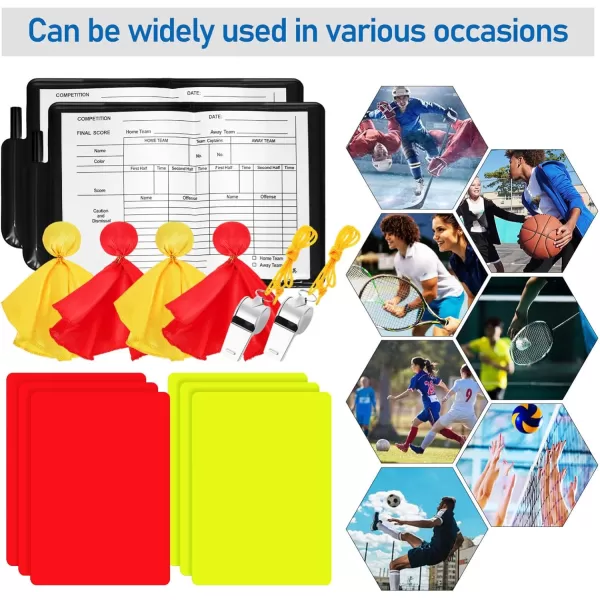 imageFootball Referee Red Yellow Cards Soccer Penalty Tossing Flags Referee Accessory  Red Yellow Football Penalty Flags Referee Whistles Scorebook