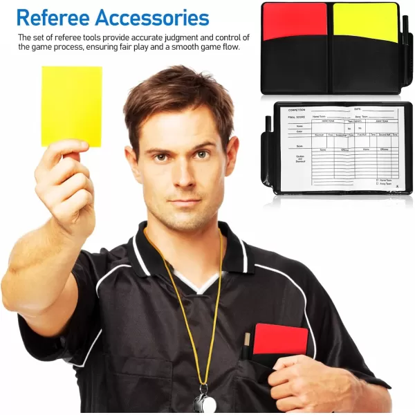 imageFootball Referee Red Yellow Cards Soccer Penalty Tossing Flags Referee Accessory  Red Yellow Football Penalty Flags Referee Whistles Scorebook