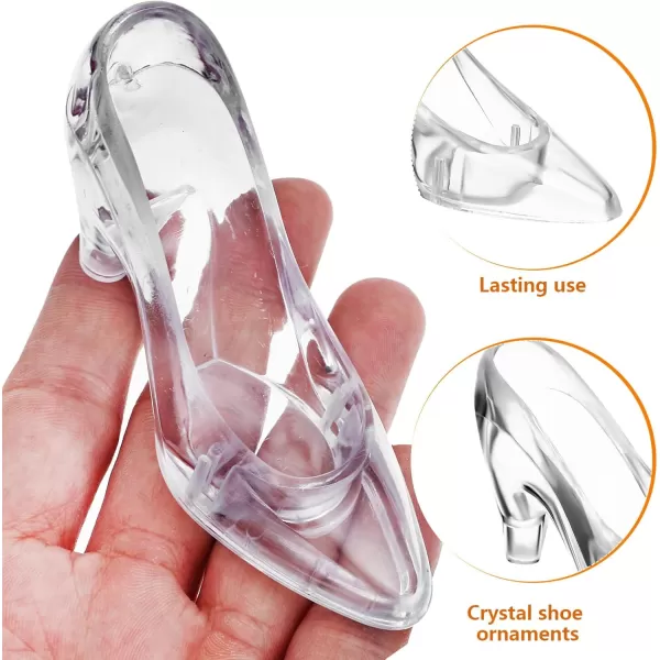 imageToyvian 12pcs Crystal High Heel Decors Faux Glass Slipper Ornaments Shoes Ornaments High Heel Figurines Crystal Shoes Models High Heels Shoes Ornament