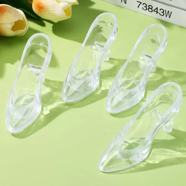 imageToyvian 12pcs Crystal High Heel Decors Faux Glass Slipper Ornaments Shoes Ornaments High Heel Figurines Crystal Shoes Models High Heels Shoes Ornament