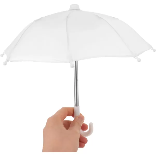 imageToyvian 18Inch Doll Umbrella Adjustable Rainy Umbrella Mini White Umbrella 2PCS Plant Umbrellas Decor Dollhouse Pretend Play Toys