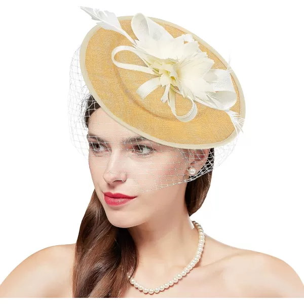 imageToyvian 2 Pack Fascinator Hat Base Church Wedding hat Base Women Sinamay Base Sinamay hat Base Women Sinamay HatBeige