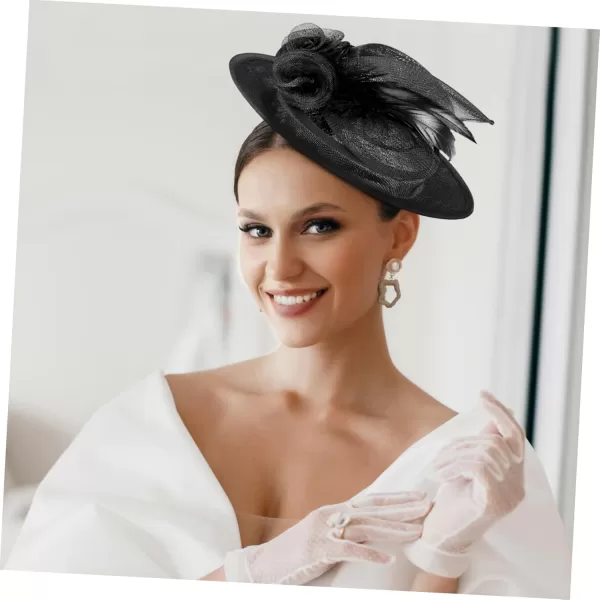 imageToyvian 2 Pack Fascinator Hat Base Church Wedding hat Base Women Sinamay Base Sinamay hat Base Women Sinamay HatBlack