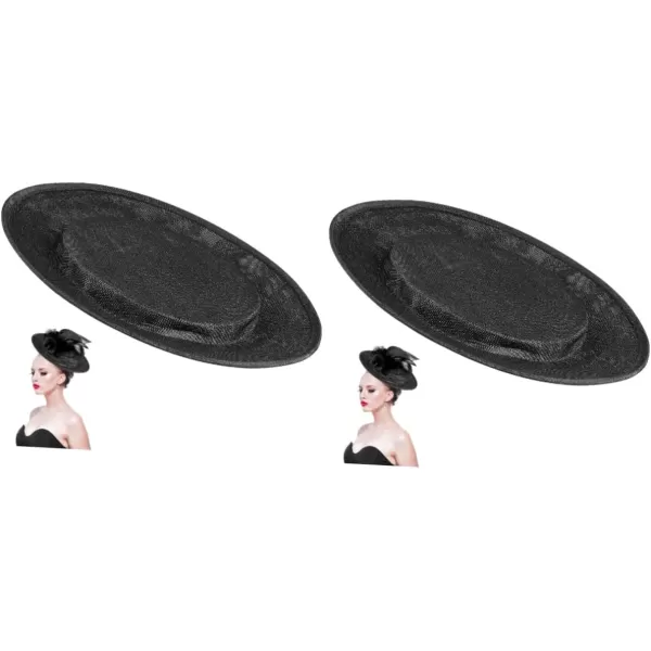 imageToyvian 2 Pack Fascinator Hat Base Church Wedding hat Base Women Sinamay Base Sinamay hat Base Women Sinamay HatBlackx2pcs