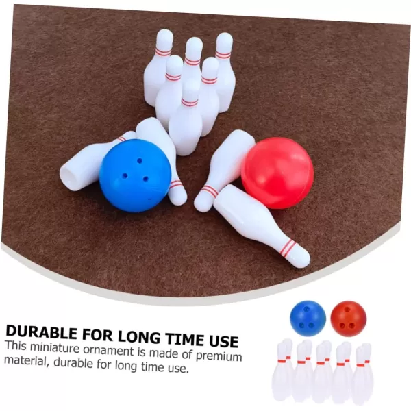 imageToyvian 2 Sets Toy Bowling Ball Sets for Kids Desktop Bowling Mini House Decoration Sports Ball Toddler Resin Child Kids Sports Toys Resin Bowling Mini Miniature Resin Bowling Model