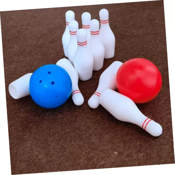 imageToyvian 2 Sets Toy Bowling Ball Sets for Kids Desktop Bowling Mini House Decoration Sports Ball Toddler Resin Child Kids Sports Toys Resin Bowling Mini Miniature Resin Bowling Model