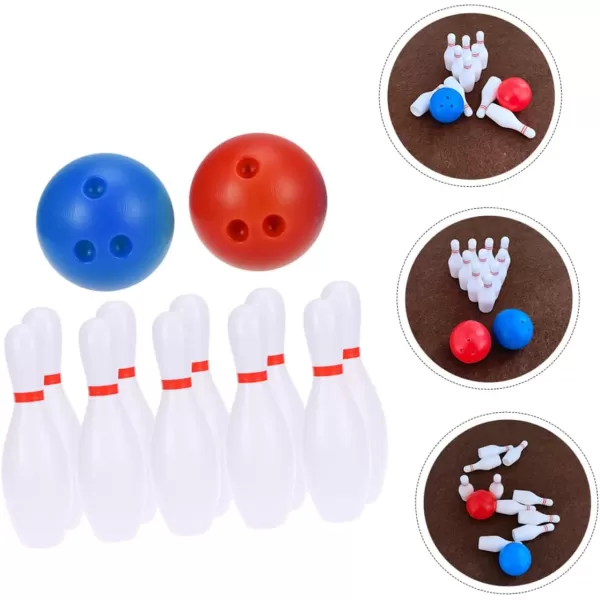 imageToyvian 2 Sets Toy Bowling Ball Sets for Kids Desktop Bowling Mini House Decoration Sports Ball Toddler Resin Child Kids Sports Toys Resin Bowling Mini Miniature Resin Bowling Model