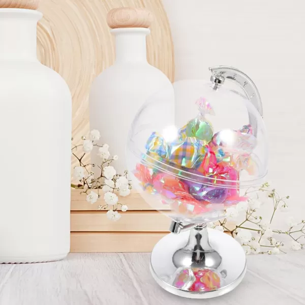 imageToyvian 20PCS Globe Shape Candy Boxes Fillable Mini Globe Candy Jars Clear Globe Balls Kids Party Favor Containers Globe Shape Cases for Birthday Wedding SilverSilver