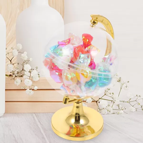 imageToyvian 20PCS Globe Shape Candy Boxes Fillable Mini Globe Candy Jars Clear Globe Balls Kids Party Favor Containers Globe Shape Cases for Birthday Wedding SilverGolden