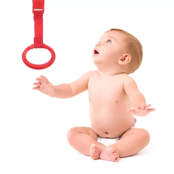 imageToyvian 4pcs Baby Playpen Pull up Rings Playpen Hanging Accessories Walking Assistant Fitness Pull Ring Wristband for Infant Baby Stand up Ring Crib Tool