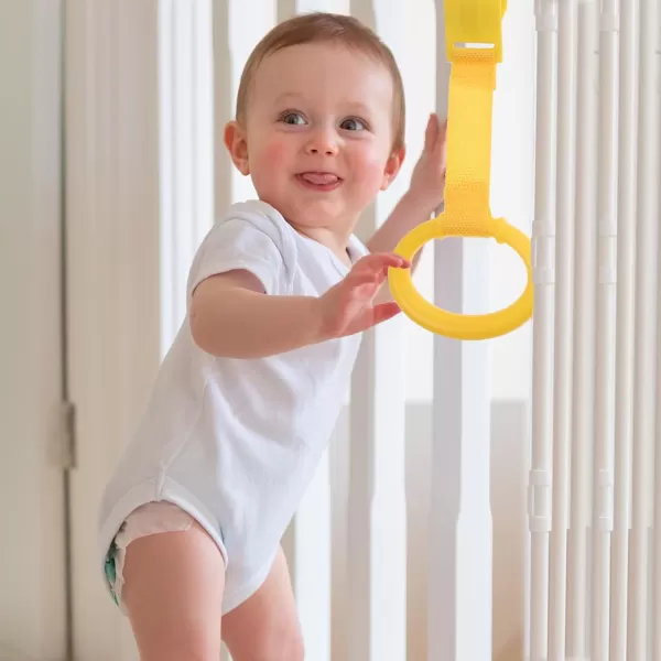 imageToyvian 4pcs Baby Playpen Pull up Rings Playpen Hanging Accessories Walking Assistant Fitness Pull Ring Wristband for Infant Baby Stand up Ring Crib Tool