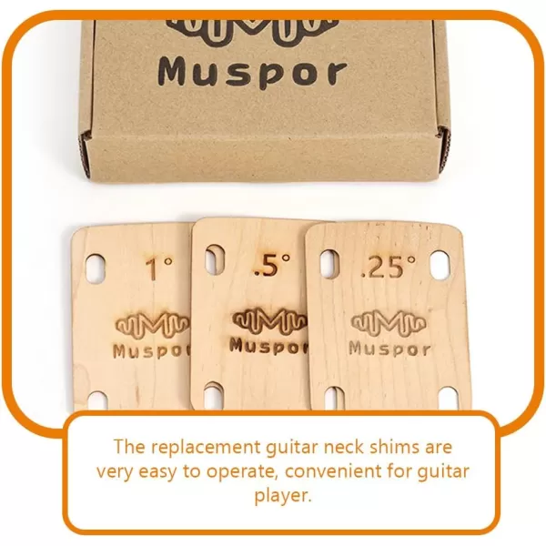 imageToyvian 6pcs Guitar Neck Spacer Bass Neck Shims Thickness Shims Thickened Shims for Musical Bass Instrument Bass Neck Spacer Guitar Wood Shims Bass Shims Maple Accessories Electric Guitar