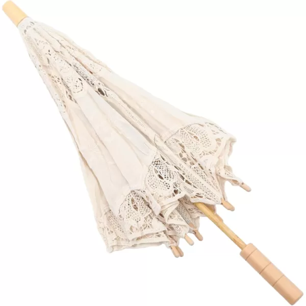 imageToyvian Bridal Wedding Lace Parasol 2535 Inches White Lace Umbrella Women Vintage Umbrellas Handmade Boho Parasol withPicture 2