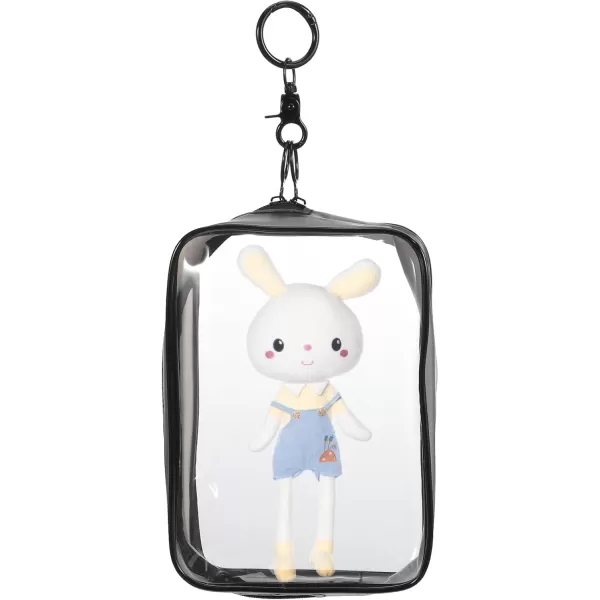 imageToyvian Clear Figure Display Bag Carrying Doll Bags Cases for Collectibles with Keychain Collection Display Box Clear Pouches with Zipper PVC 12x6x17cm