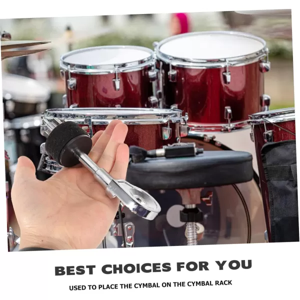 imageToyvian Cymbal Head Cymbal Arm with Rotating Grabber Cymbal Stacker Mount Cymbal Stand Arm Cymbal Boom Attachment Clamp Cymbal Holder Adjustable Legs Metal Connection Clip Drum Kit