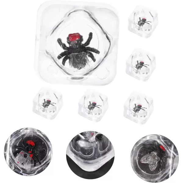 imageToyvian Reptile Toys 6pcs Tricky Ice Cube Prank Ice Cubes with Bugs Fake Ice Cubes with Toy Plastic Acrylic Funny Spider Ice Cube with Ice with Insect Caterpillar Game Props ChildAs Shown1