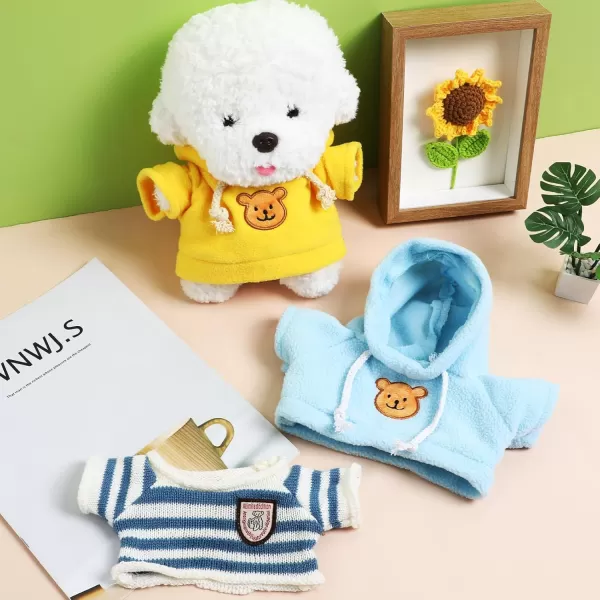 imageToyvian Stuffed Bear Clothes Toy Clothes for Dolls  Plush Toy Bear Sweater Outfits  Plush Bear Dolls Hoodie 3PCS  2 Bear Hoodies and 1 Bear Sweater for Crafts