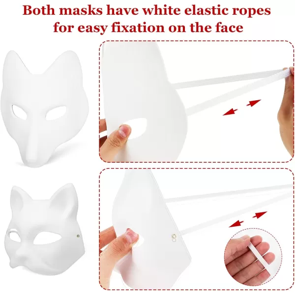 imageUnpainted Blank Cat Therian Masks DIY Plain Mask Paintable Animal Masquerade Masks Mache Base Decorate Halloween Masks  Fox Masks White Paper Wolf Masks