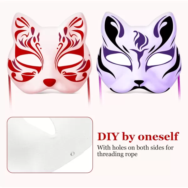 imageUnpainted Blank Cat Therian Masks DIY Plain Mask Paintable Animal Masquerade Masks Mache Base Decorate Halloween Masks  Fox Masks White Paper Wolf Masks