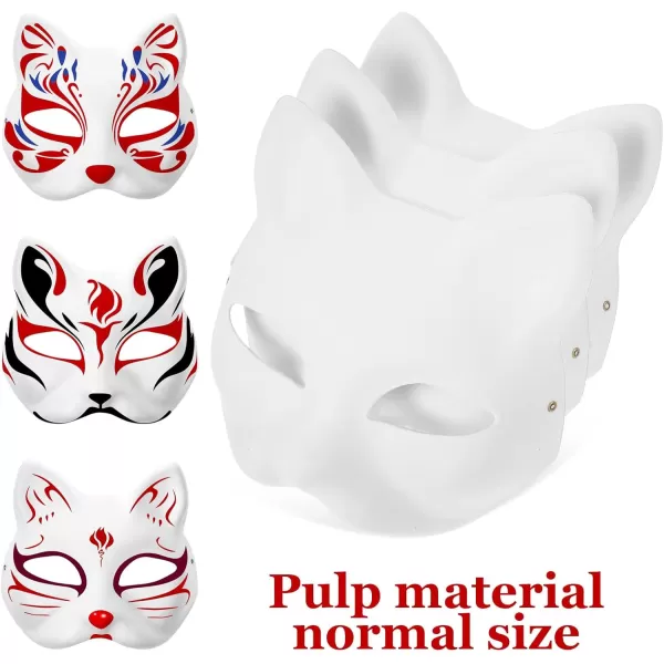 imageUnpainted Blank Cat Therian Masks DIY Plain Mask Paintable Animal Masquerade Masks Mache Base Decorate Halloween Masks  Fox Masks White Paper Wolf Masks