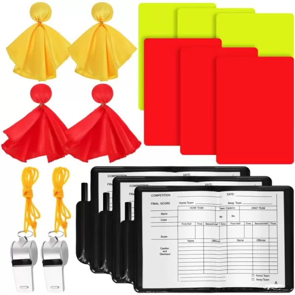 imageFootball Referee Red Yellow Cards Soccer Penalty Tossing Flags Referee Accessory  Red Yellow Football Penalty Flags Referee Whistles Scorebook