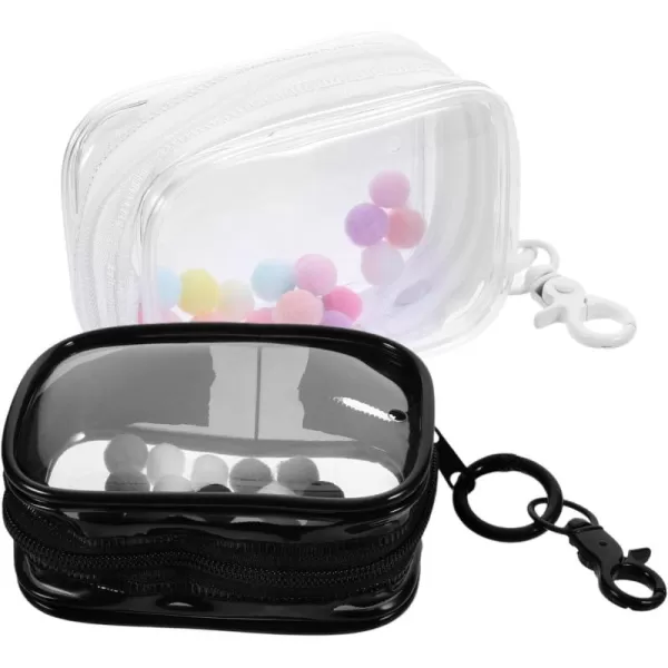 imageToyvian 2pcs Small Doll Storage Bags Action Figures Display Clear Bag with Keychain Zipper Organizer Hanging Collectibles Box for Mini Dolls Figures 373x244inches