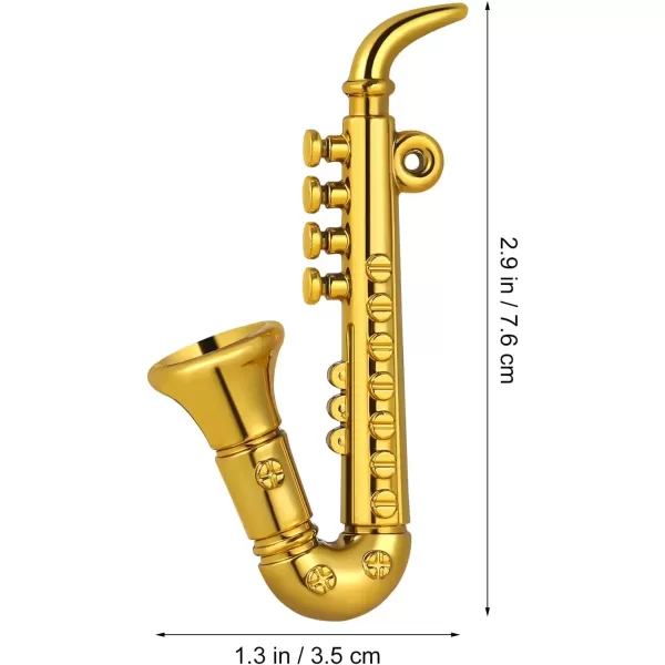 imageMini Saxophone Model Miniature Sax Model Musical Collection Decorative Ornaments Model Golden