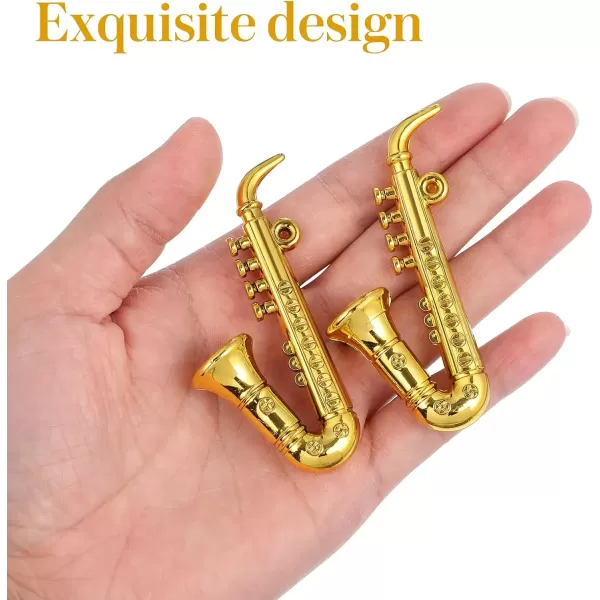 imageMini Saxophone Model Miniature Sax Model Musical Collection Decorative Ornaments Model Golden