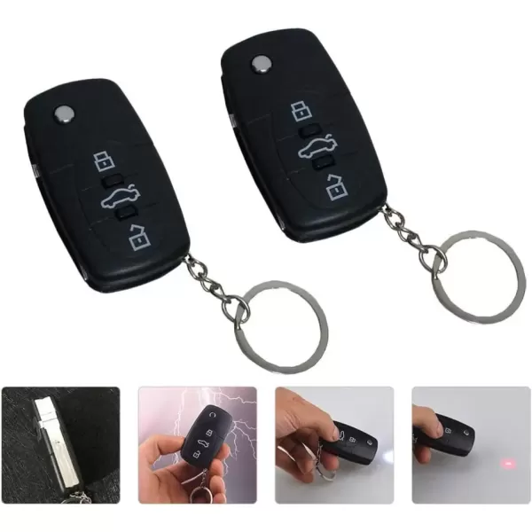 imageToyvian 2pcs Hand Buzzer Prank Gag Toy Car Keychain Electric Shocking Handshake Funny Prank Toy April Fools Day Trick Shocks Game for Party