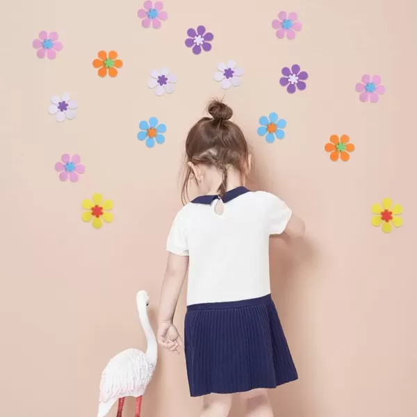 imageToyvian Cartoon Stickers 160pcs Foam Flower Sticker Self Adhesive Floral Stickers Sticker Kids Arts Craft Supplies DIY Greeting Cards Home Decor Random Color Adhesive Stickers