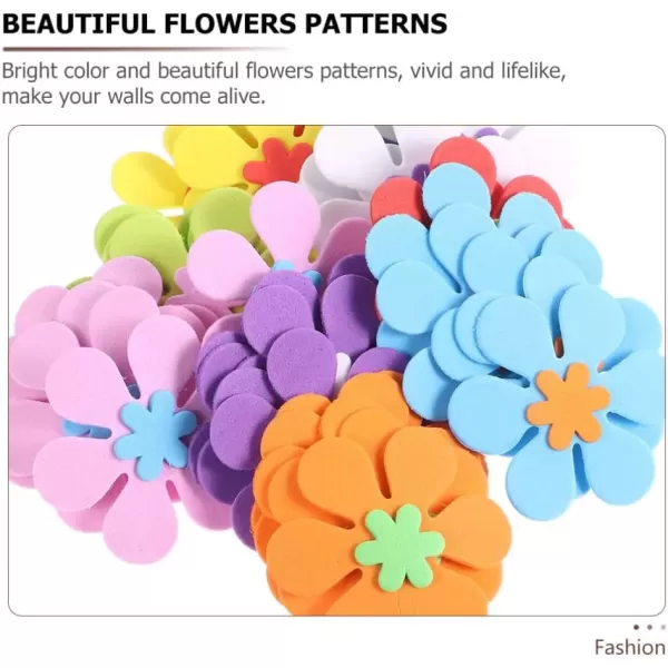 imageToyvian Cartoon Stickers 160pcs Foam Flower Sticker Self Adhesive Floral Stickers Sticker Kids Arts Craft Supplies DIY Greeting Cards Home Decor Random Color Adhesive Stickers