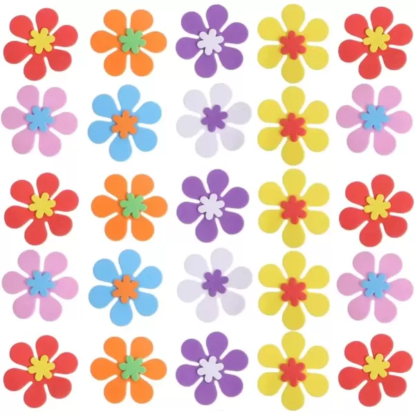 imageToyvian Cartoon Stickers 160pcs Foam Flower Sticker Self Adhesive Floral Stickers Sticker Kids Arts Craft Supplies DIY Greeting Cards Home Decor Random Color Adhesive Stickers