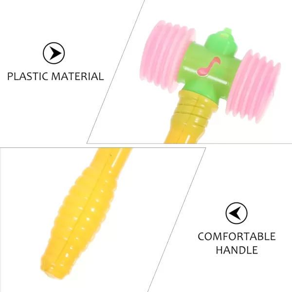 image10PACKS Kids Plastic Hammer Toys Plastic Squeaky Hammer with Sound Maker Hammer Pounding Toys Kids Beating Gavel Toys Pounding Hammer Toy Random Color