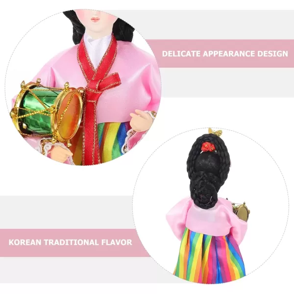 imageKorean Dolls Figurines Korean Traditional Hanboks Dress Doll Korean Doll Collectible Figurines Korea Female Statue for Office Bar Home Party Table Decoration 12inch Kimono Doll Figure